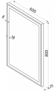Зеркало с подсветкой Continent Strong ЗЛП625 с сенсорным выключателем 60см